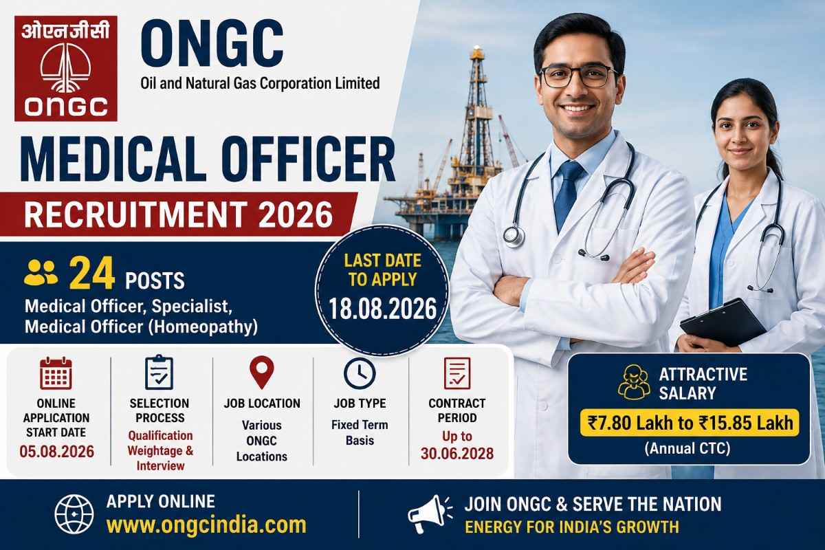 ONGC Medical Officer Recruitment 2026 Apply Online for 24 Posts